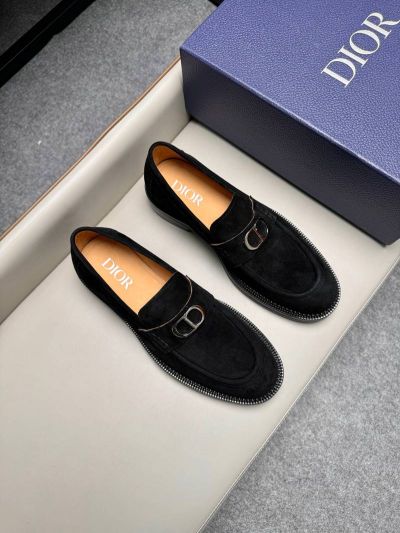 Dior Black calfskin Leather Shoes-Dior Man Business Leather Shoes